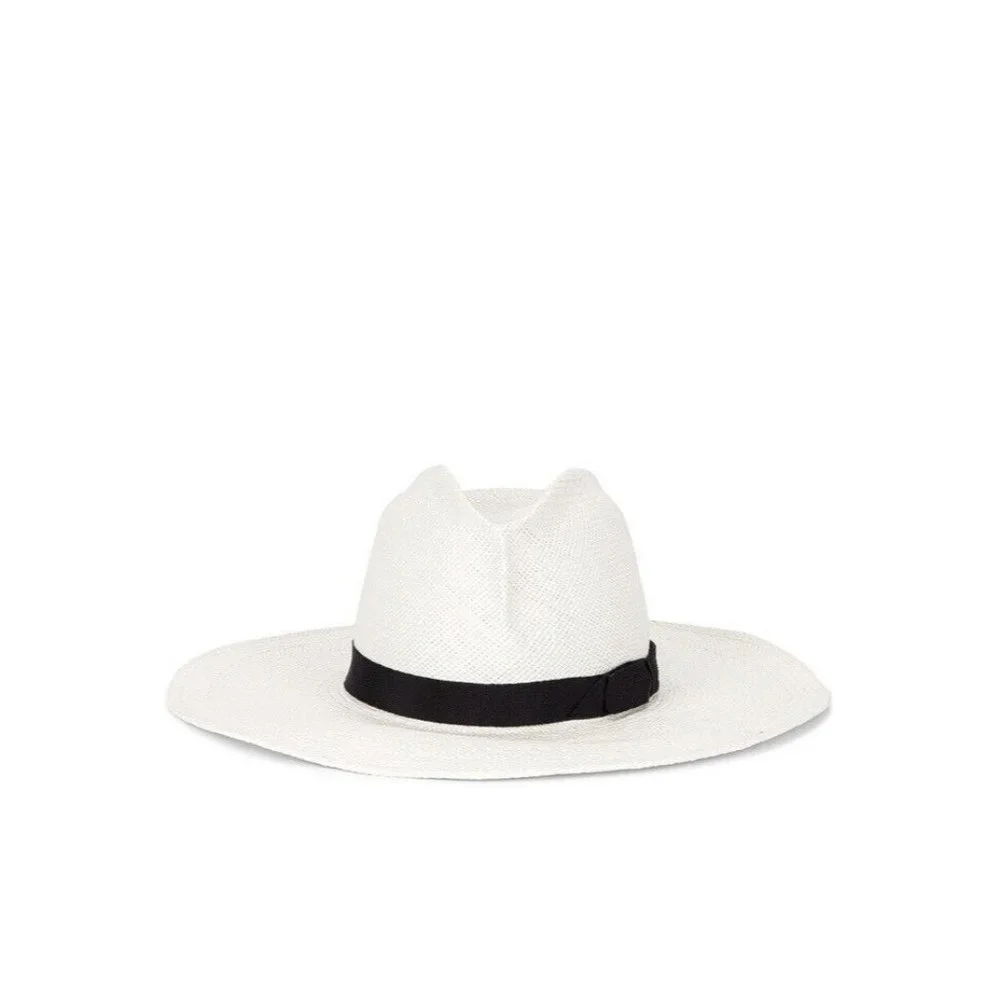 Gladys Tamez Millinery Jackie O Hat White Straw - Picture 2 of 5